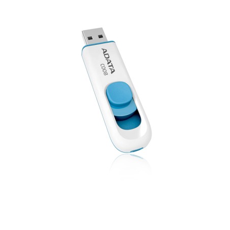 ADATA 64GB USB 2.0 Flash Drive - White/Blue C008 | Fast, Reliable & Portable Storage - AC008-64G-RWE